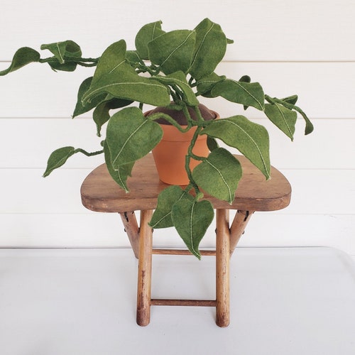 Vining Faux Houseplant Felt Potted Plant Textile Plant Etsy