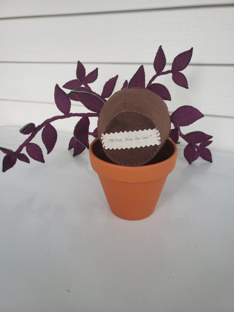 Felt Inch Plant, faux Tradescantia zebrina, felt wandering plant, fabric houseplant, textile plant, handmade, decorative potted plant image 6