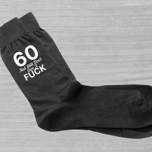 60th Mens Black Socks Birthday Gift, 60th Fun Birthday Swearing Mens Socks Gift, Black Socks Gift For Him 60 Years Old Funny Joke Present