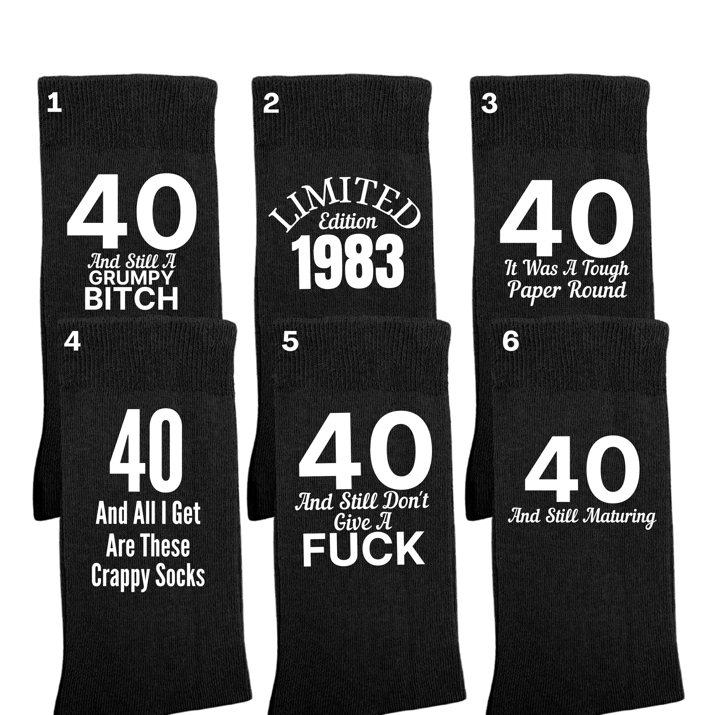 40th Womens Socks Birthday Gift 40th Fun Birthday Swearing Etsy UK