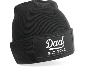 New Dad Beanie Hat, Gift Hat For Dad Birthday and Christmas Present, Keepsake Gift Dad Fathers Day, Dad To Be Winter Hat Personalised Gift