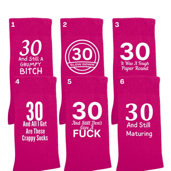 30th Womens Socks Birthday Gift, 30th Fun Birthday Swearing Ladies Socks Gift, Novelty Socks Gift For Her 30 Years Old Funny Joke Present