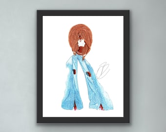 Symone Drag Queen Konsttryck: RuPauls Drag Race Modeillustration