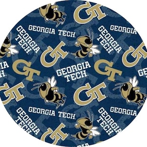 Georgia Tech Scrub Cap FAST FREE Shipping USA Made Unisex Surgical Cap or Adjustable Euro Style Long Hair Surgical Cap w/ Optional Buttons