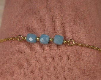 Speak with Clarity & Confidence Bracelet | Blue Apatite Energy Jewelry for Truth, Calm Communication, Intuition | Throat Chakra Healing Gift