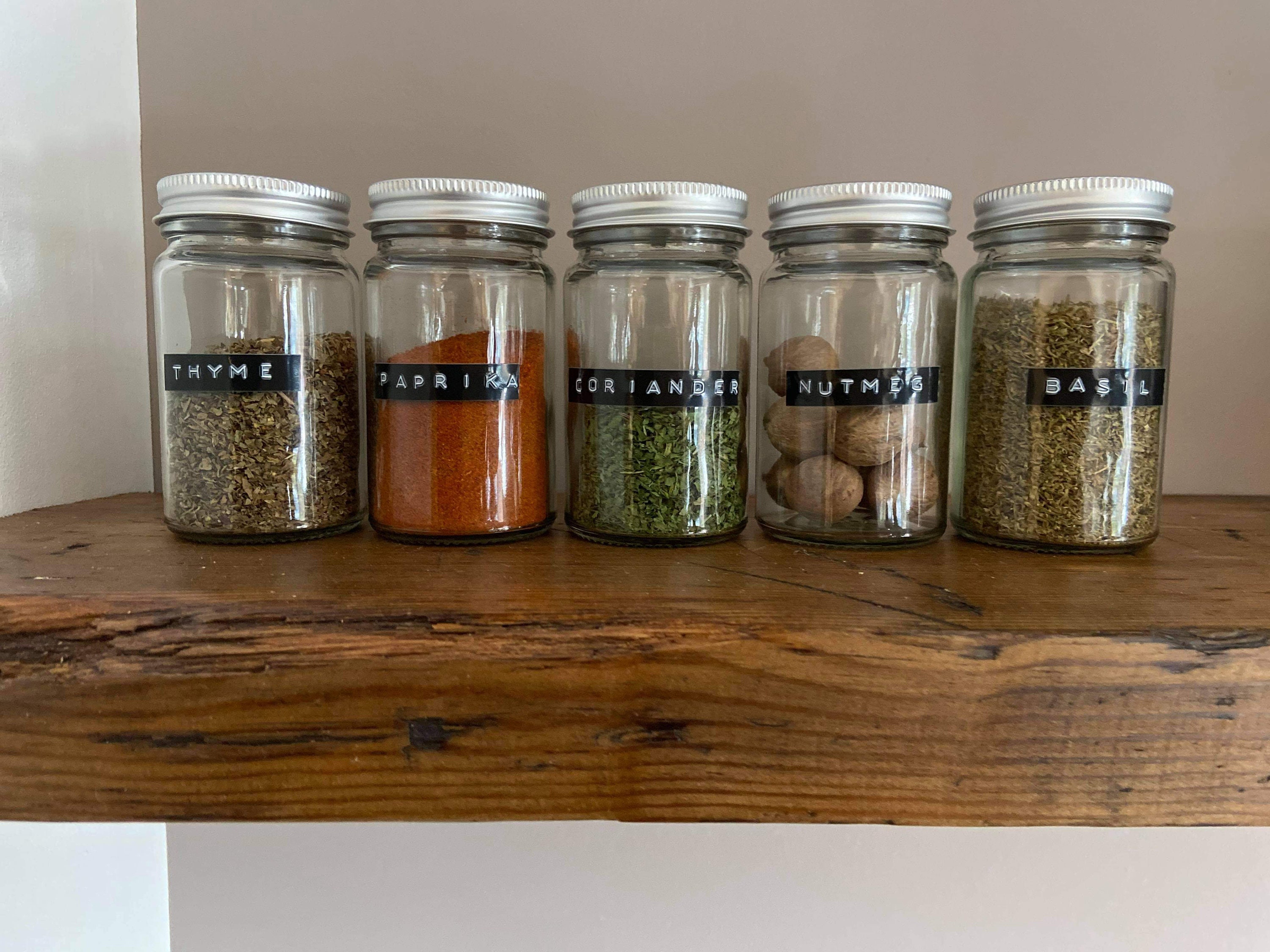 Embossed Spice jar labels retro vintage style old typewriter Etsy