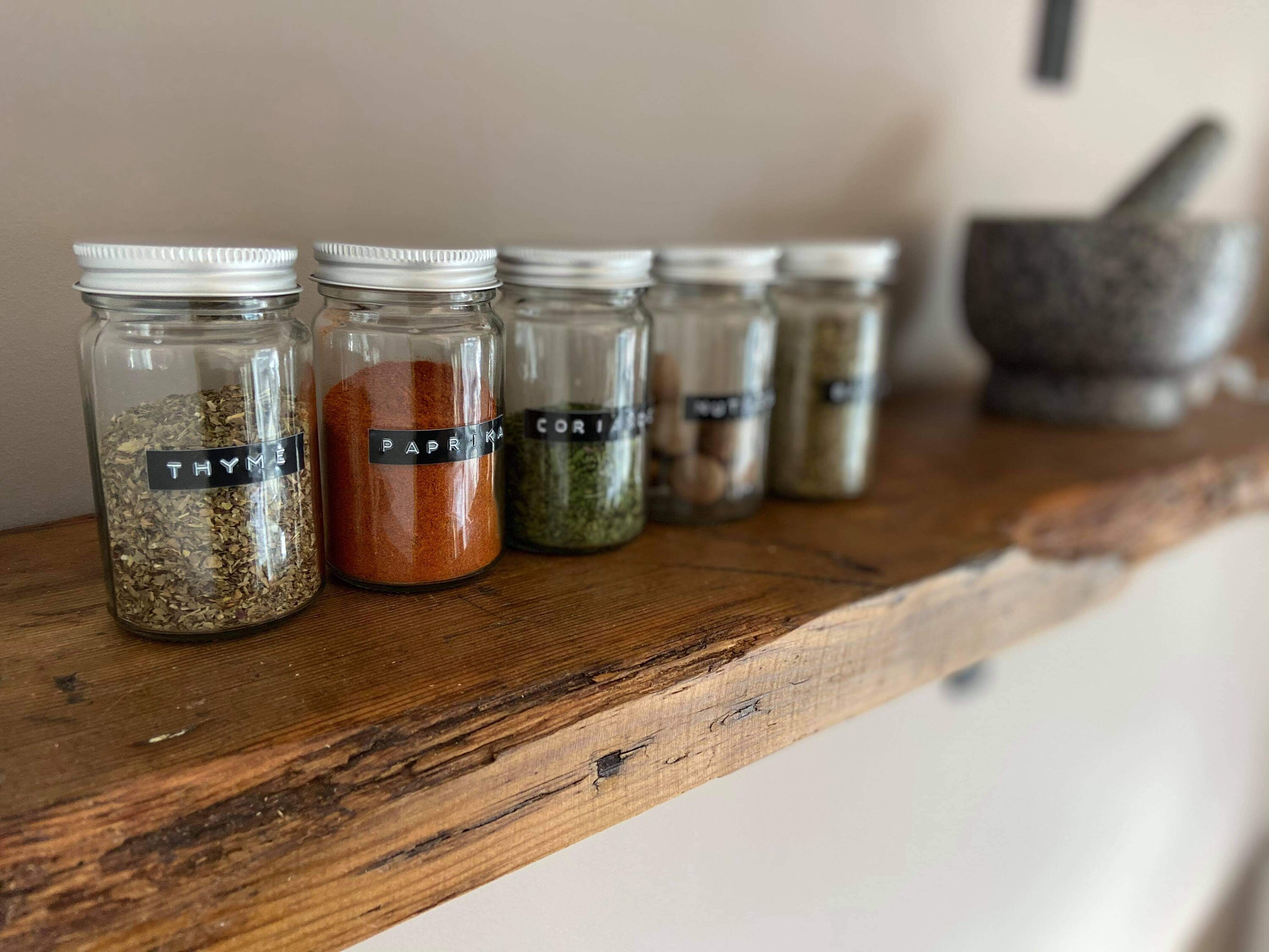 Embossed Spice jar labels retro vintage style old typewriter Etsy