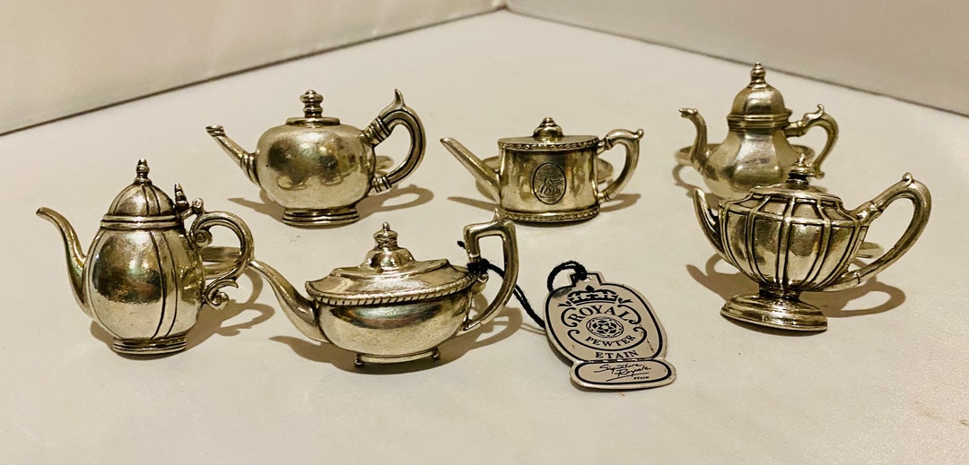 Vintage Pewter Teapot Napkin Rings Etsy
