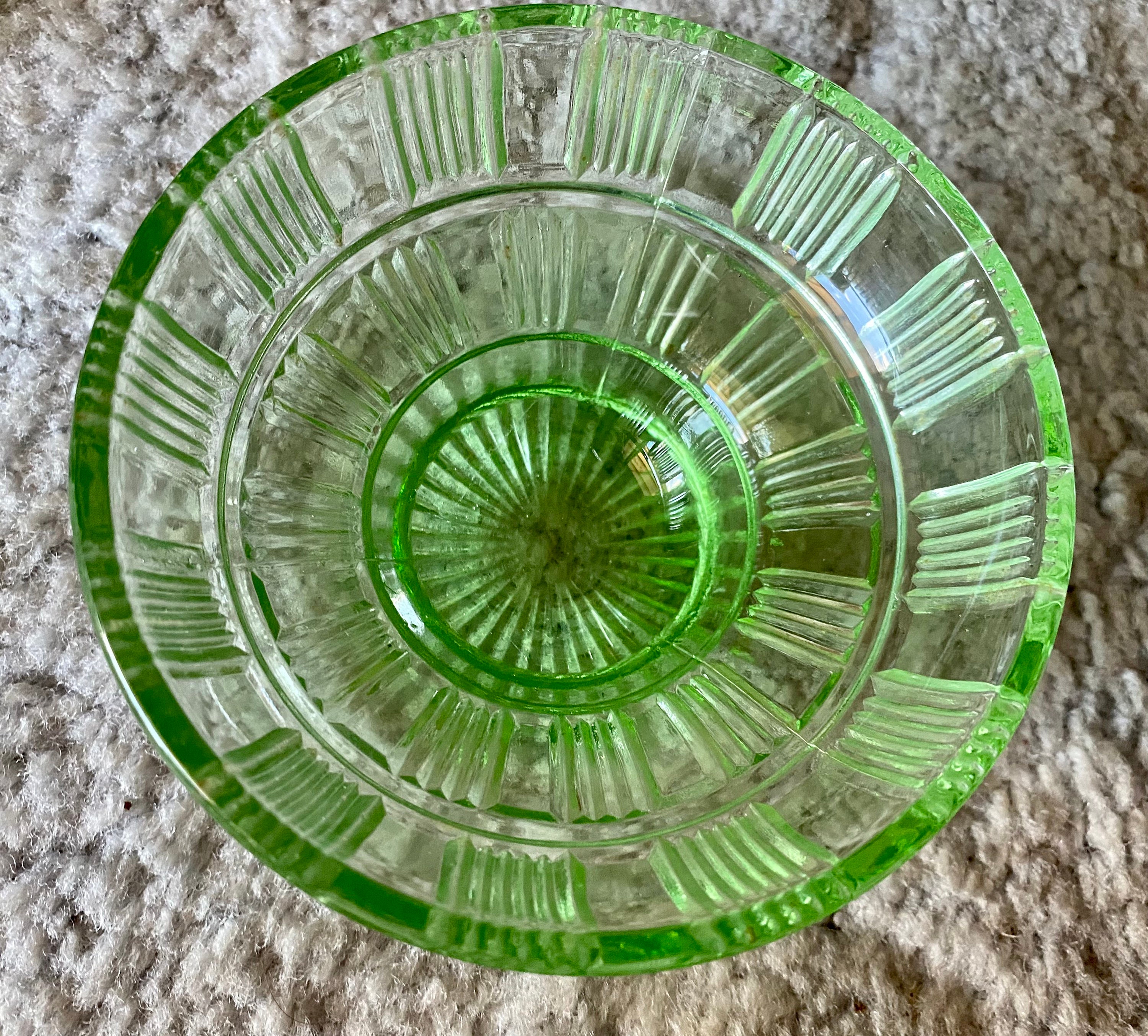 Set 8 Green Depression Glass dessert bowls Etsy
