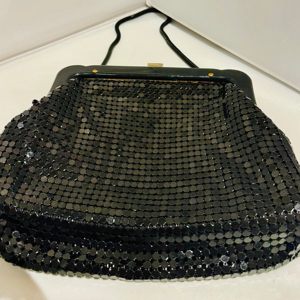 Vintage Black Glomesh Evening Bag