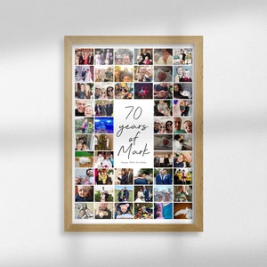 70th Birthday Photo Collage Gift: Personalised Memory Print imagen 5