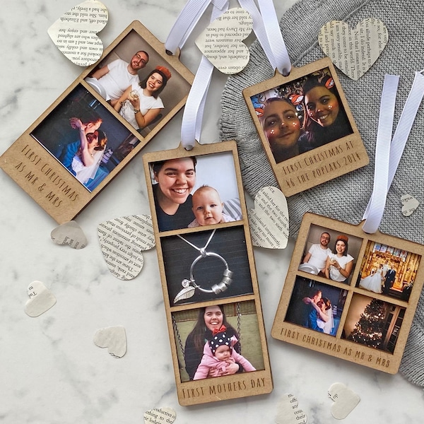 Personalised Hanging Photo Decoration, Mothers Day Gift, Personalised Photo Gift, Personalised Wooden Decoration, Hanging Photo Booth Gift