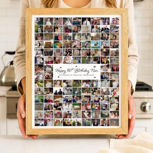 Personalised 80th Birthday Photo Collage Gift: A4/A3/A2/A1 Print
