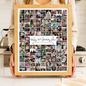 30th Birthday Photo Collage Gift: Personalised Memory Print