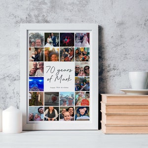 70th Birthday Photo Collage Gift: Personalised Memory Print imagen 7