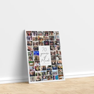 70th Birthday Photo Collage Gift: Personalised Memory Print imagen 3