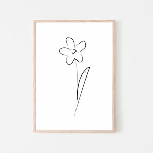 Flower line, Minimal Flower Line, Flower Line Poster, Minimalist Print, Flower Line Drawing, Flower Line Art, Modern Printable Art