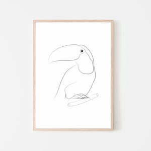 Exotic bird One Line, Minimal Exotic bird Line, Exotic Bird Line Poster, Minimalist Print, Exotic bird Drawing, Bird Line Art