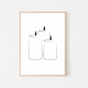 Candle One Line, Minimal Candle Line, Candle Line Poster, Minimalist Print, Candle Drawing, Candle Line Art, Modern Printable Art