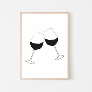 Wine line, Minimal Wine Line, Wine Line Poster, Minimalist Print, Wine Line Drawing, Wine Line Art, Modern Printable Art