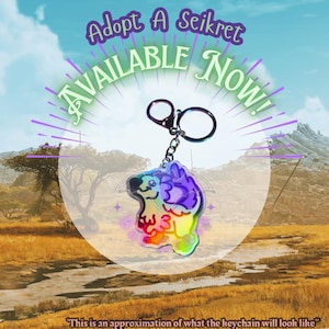 Holographic Rainbow Seikret Keychain, Chibi Acrylic Charm