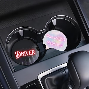Cute Couples Car Coaster Set, Driver & Passenger Princess Neoprene Coaster Set of 2