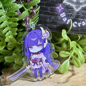 Chibi Character Keychain: Electro Inspired with Sakura Clasp