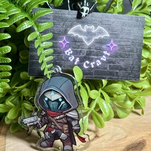 Chibi Character Acrylic Keychain: C-6 Inspired Design