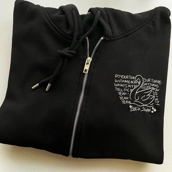 Black Swan Design Zip Hoodie Etsy