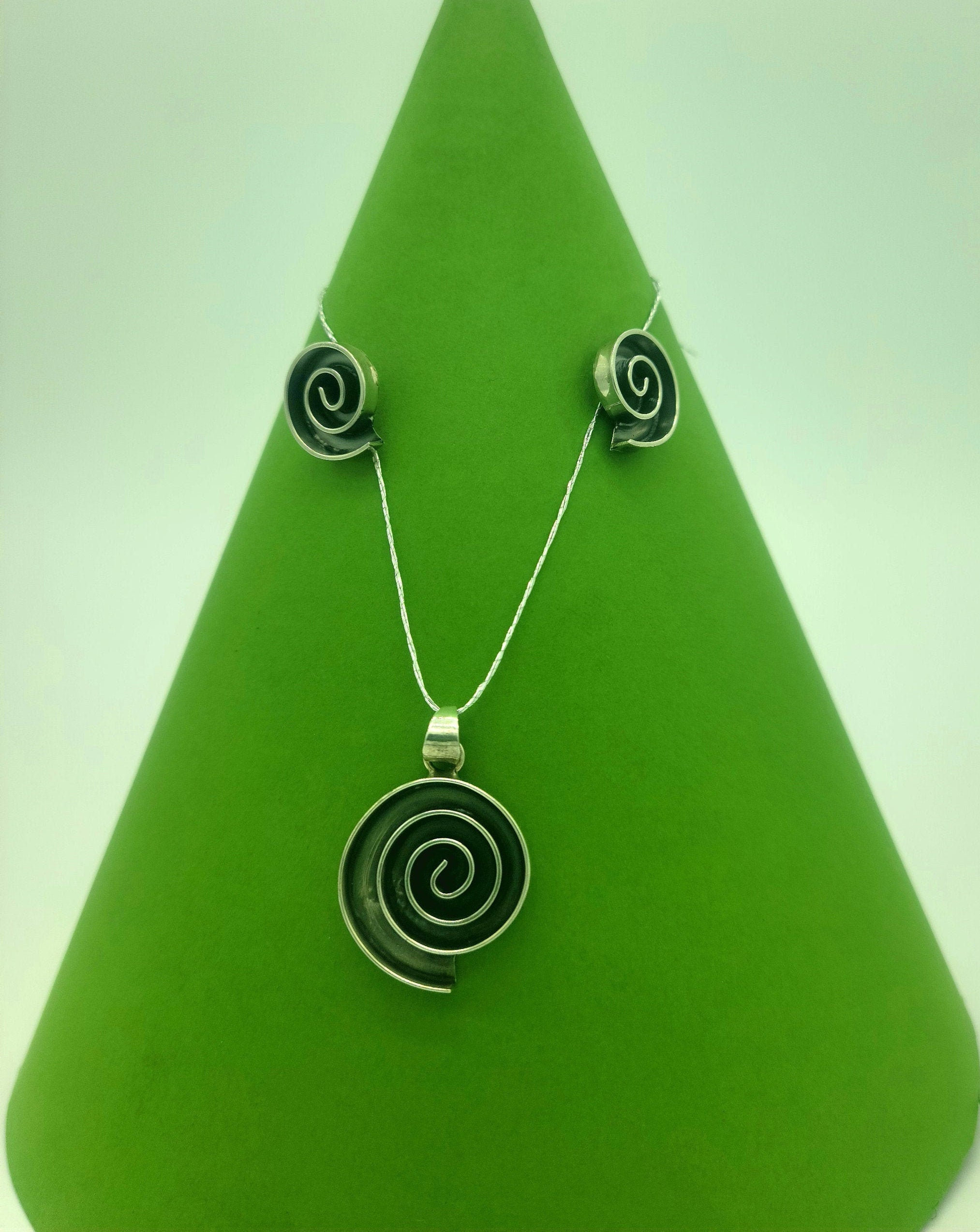 Swirl Jewelry Set Sterling Silver Jewelry Set Pendant & Etsy