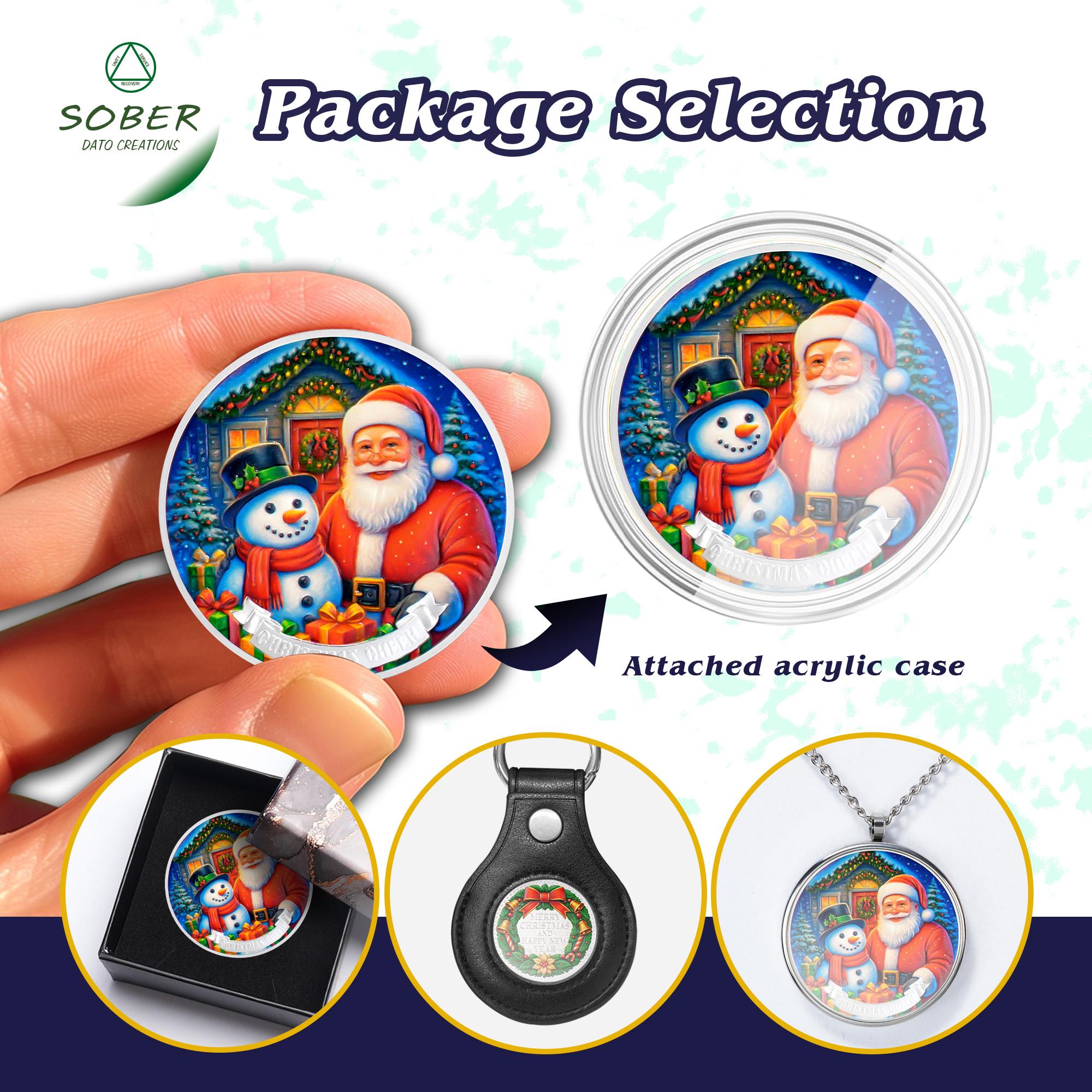 クリスマス記念コイン：サンタと雪だるまのホリデー記念品 - Etsy 日本