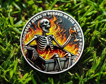 1-99 Years Dumpster Fire AA Coin, Skeleton Victory Recovery Chip Sobriety Gift