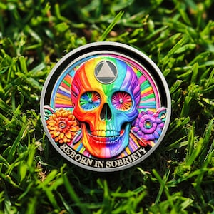 1-99 Years AA Coin Sober Chip, Customized Alcoholics Anonymous Challenge Coin Recovery Token Collectible Sobriety Gift for Men Women