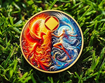 1-99 Years Sober Coins, Phoenix and Elves Celebrating Anniversary Medals Customized Narcotics Alcoholics Anonymous Gift for Men Women