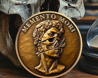 Amor Fati Skull Challenge Coin, Daily Stoicism Reminder Token Memento Mori Stoic Gift