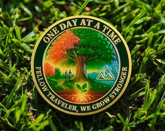 Moneda de recuperación de ACA, Oración de serenidad del árbol de la sanación, Chip de sobriedad, Regalo para hijos adultos de alcohólicos.