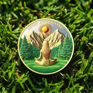 Sober Coin AA Chip Forest Meditator, Recovery Commemorative Medals Celebrate Narcotics Alcoholics Anonymous Sobriety Gift for Men Women