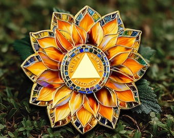 Pièce de sobriété de 1 à 99 ans avec motif tournesol, jeton des Alcooliques anonymes, cadeau inspirant pour homme femme