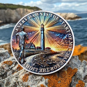 Motivational Token Challenge Coin, Light Chaser Daily for Faith and Personal Growth Incentive Commemorative Gift for Men Women