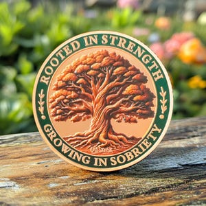 Big Green Tree AA Token Sobriety Gift, Serenity Prayer NA AA Recovery Coin