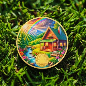 1-99 Years Sober Coin Customized  Medallion, The Rainbow Celebrate Clean and Recovery Narcotics Alcoholics Anonymous Gifts for Men Women