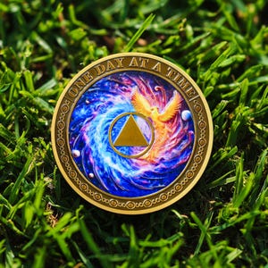1-99 Years Phoenix Sobriety Coin, AA Recovery Chip Serenity Prayer Sober Gift
