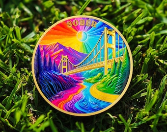 Moneda de sobriedad del Puente Arcoíris, regalo de recuperación AA NA