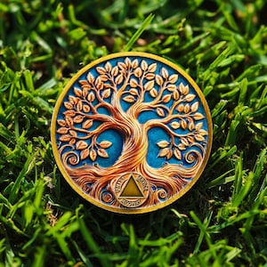1-99 Jahre Baum des Lebens, AA Nüchternheit Medaillon, individuelles Geschenk zum Jahrestag der Genesung