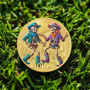Aanpasbaar 1-99 jaar NA AA-munt, cowboyschedel sober cadeau