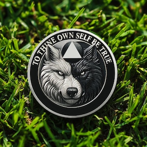 1-99 Years Sobriety Coin, Twin Wolf AA Recovery Milestone Gift