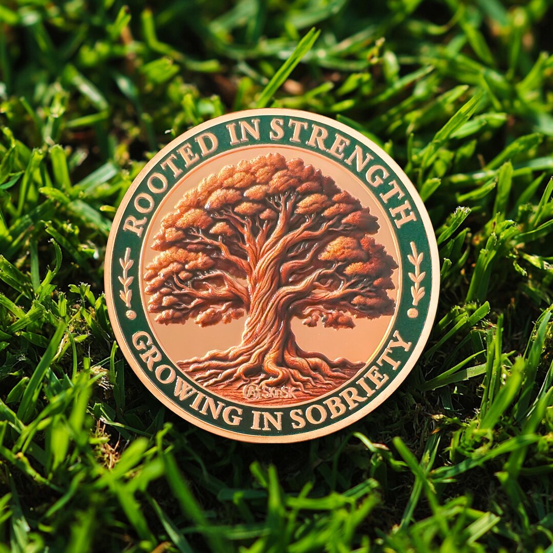 Big Green Tree AA Token Sobriety Gift, Serenity Prayer NA AA Recovery ...