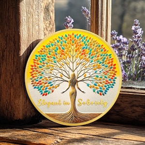 AA Sobriety Coin Women and The Tree of Life, Narcotics Alcoholics Anonymous Community NA AA Medal Recovery Celebration Gift for Men Women