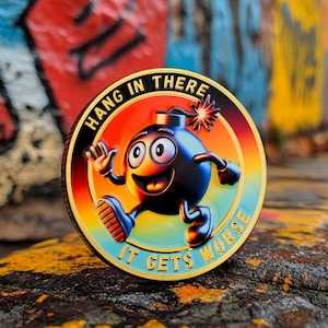 Motivational Bomb Coin, Funny Desk Decor Inspirational Gift