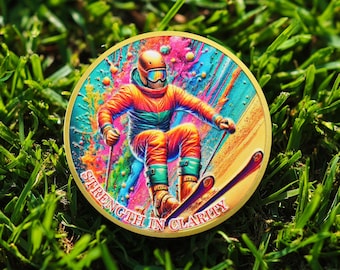 Moneda de sobriedad de 1 a 99 años de esquí AA, regalo de Alcohólicos Anónimos que fortalece la claridad